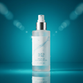 Micellar Water bottle on turquoise background